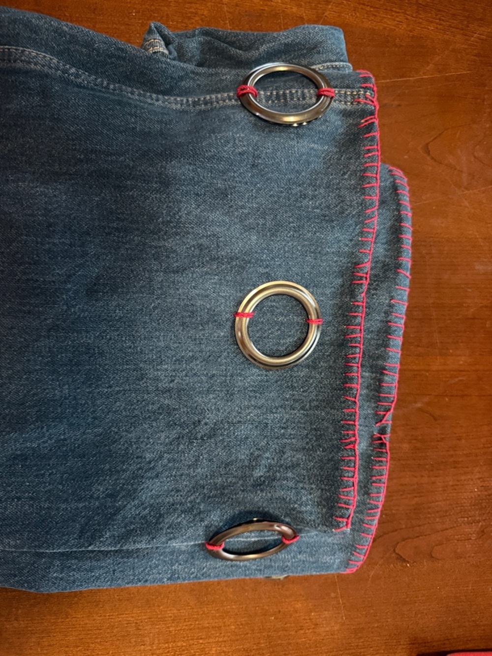 Zara Blue Wide-Leg Jeans with Hem Ring Details